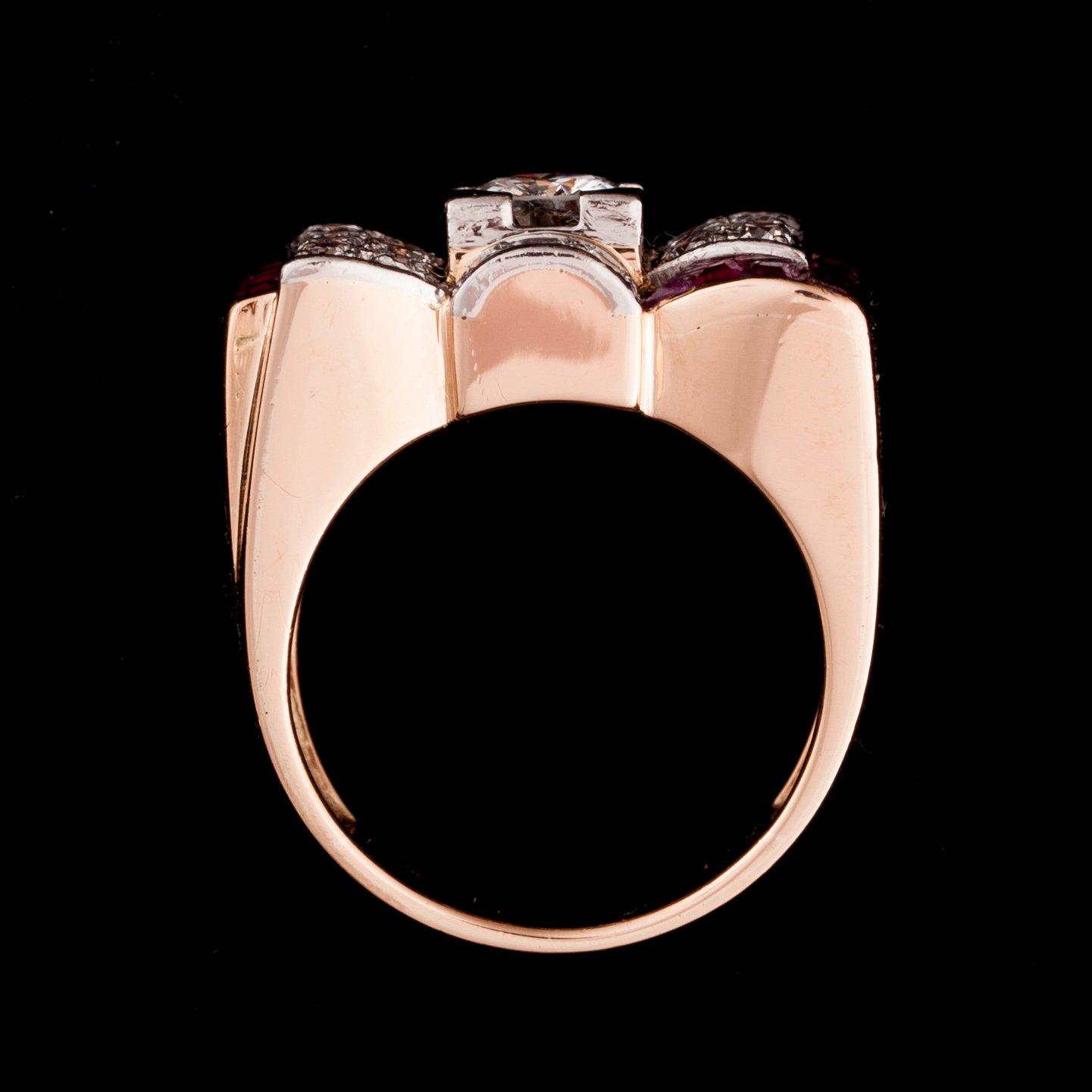 RING, 18K guld, briljant- och 8/8-slipade diamanter. Vikt ca 10,6 g.