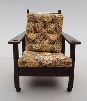 KARMSTOL, Arts & Crafts, möjligen Gustav Stickley Morris Chair 346, tidigt 1900-tal.