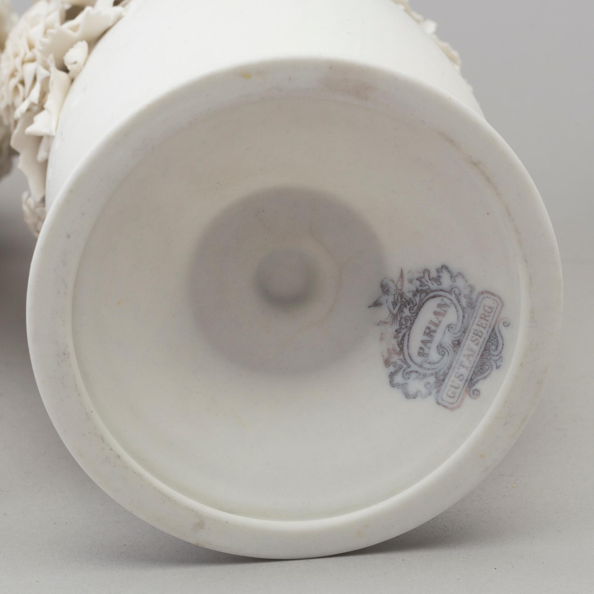 SIX PARIAN VASES, Gustafsberg, second half of the 19th century.