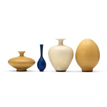 314. Berndt Friberg, a set of four stoneware vases, Gustavsberg Studio 1958-79.