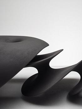 Eva Hild, a black stoneware sculpture "Prolongation", Sweden 2009.
