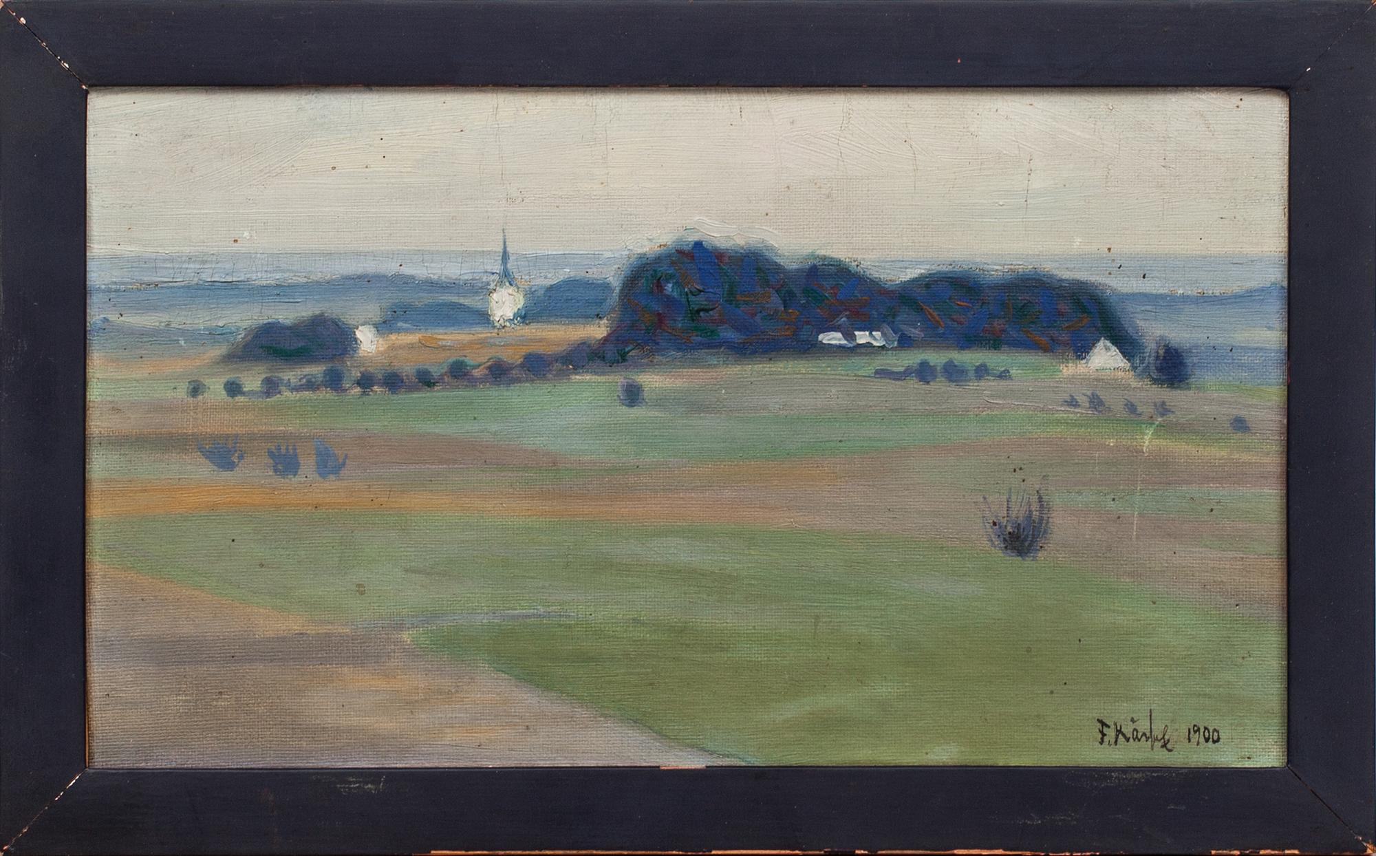 FRITZ KÄRFVE, olja på pannå, signerad och daterad 1900.