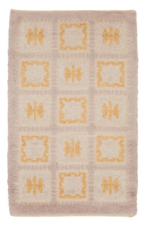 RUG. Knotted pile in relief. 199,5 x 123,5 cm. Sweden, the first half of the 20th century.