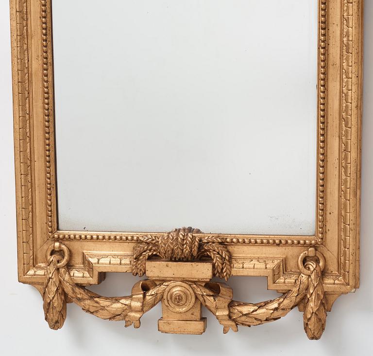 A Swedish Gustavian mirror by Johan Åkerblad 1778 (master in Stockholm 1758-1799).