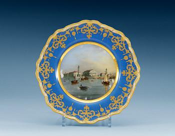 1320. A Russian dessert dish, Imperial Porcelain manufactory, St Petersburg, period of Tsar Nicolas I, dated 1844.
