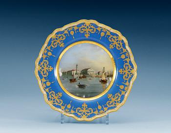 A Russian dessert dish, Imperial Porcelain manufactory, St Petersburg, period of Tsar Nicolas I, dated 1844.