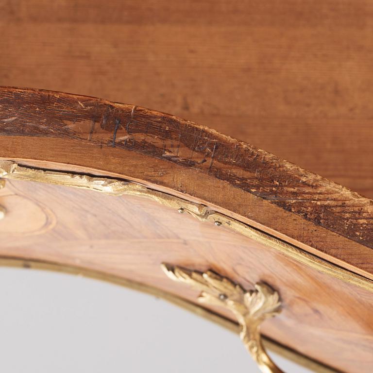 A rococo parquetry and gilt brass-mounted commode by J. J. Eisenbletter (active ca 1760-1810).