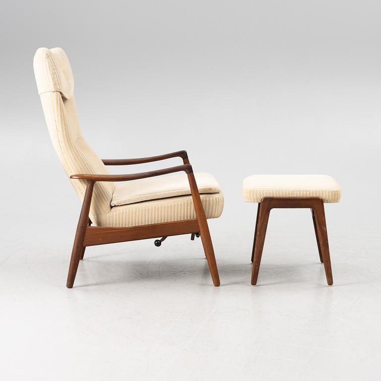 Fåtölj med fotpall, 1900-talets andra hälft, Danmark.