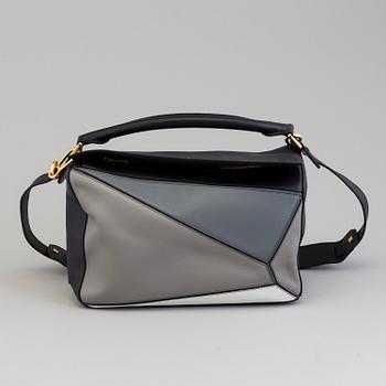 A black and grey calf leather "Puzzle bag" by Loewe 2017.