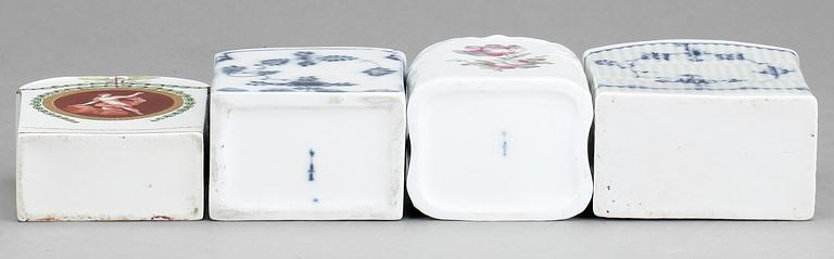 TEDOSOR, 4 st, porslin, bland annat KPM Berlin, 1800-tal.