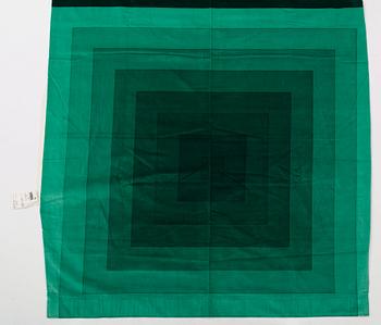 Verner Panton, GARDINLÄNGDER, 3 ST., OCH PROVBITAR, 10 ST. Bomullsvelour. Olika gröna nyanser och mönster. Verner Panton.