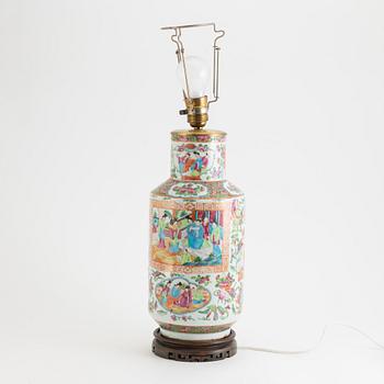 An enamelled Canton Vase / Table Lamp, 19th century.