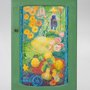 Carl Malmsten, cabinet, "Island", painted by Liselott Malmsten, Carl Malmsten AB, 1973.