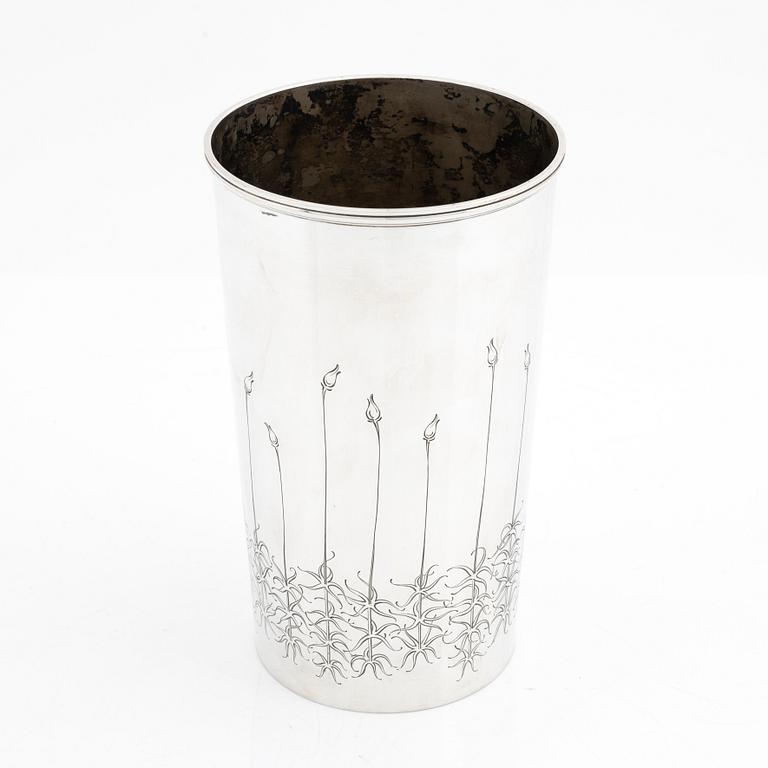 W.A. Bolin, a silver vase / beaker, Stockholm 1955.