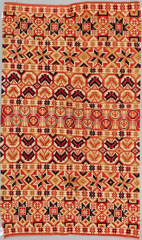 A BED COVER, flat weave, ca 178 x 104 cm, Scania (Skåne) around 1830.