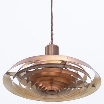 Poul Henningsen, a copper ceiling lamp "PH Tallerken", Louis Poulsen Denmark, second half of the 20th century.