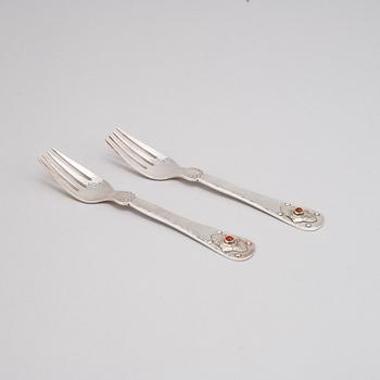 Georg Jensen, barnbestick, 6 st, silver, Danmark.