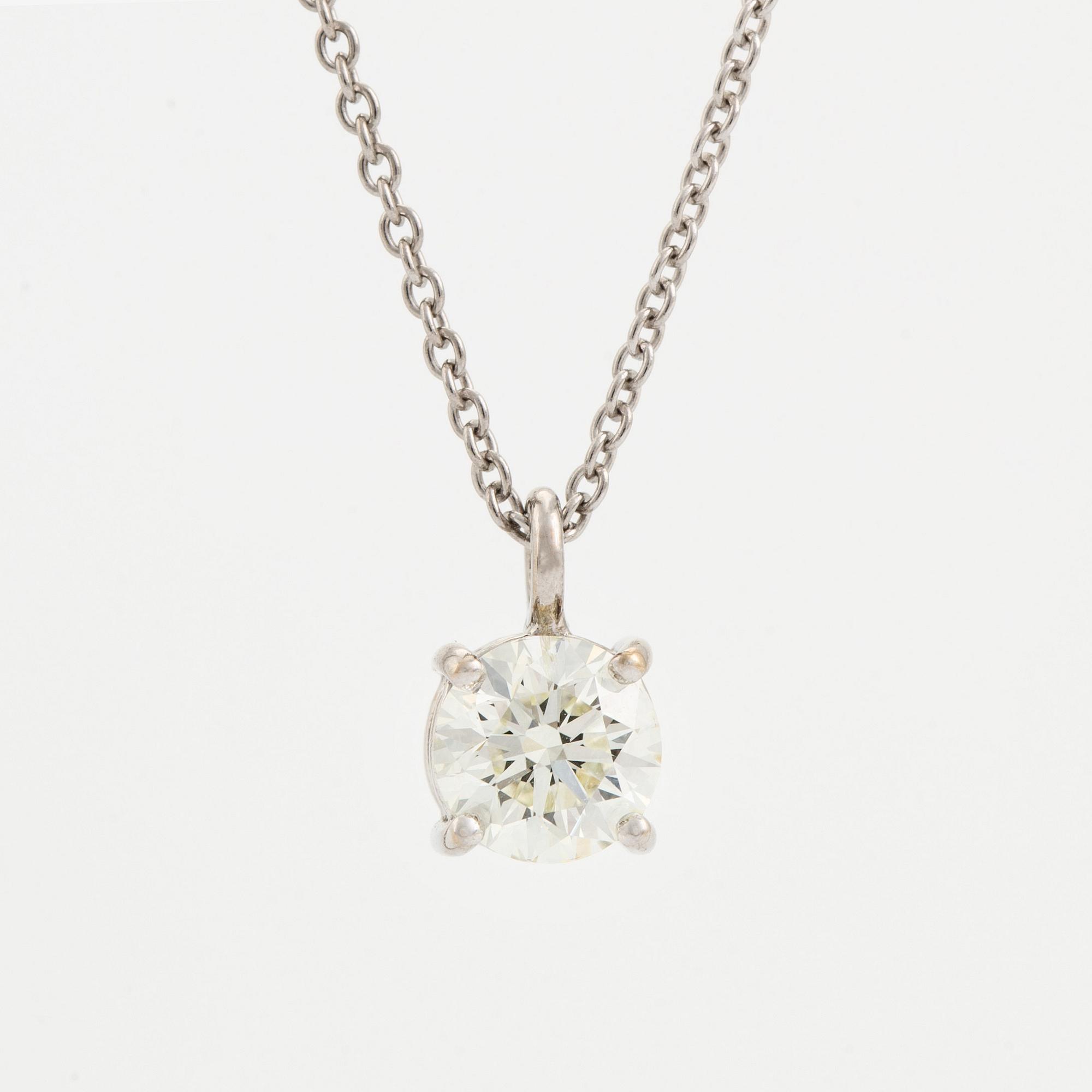 Brilliant cut diamond necklace, with IGI report.
