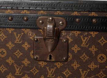 An early 20th cent monogram canvas trunk by Louis Vuitton.