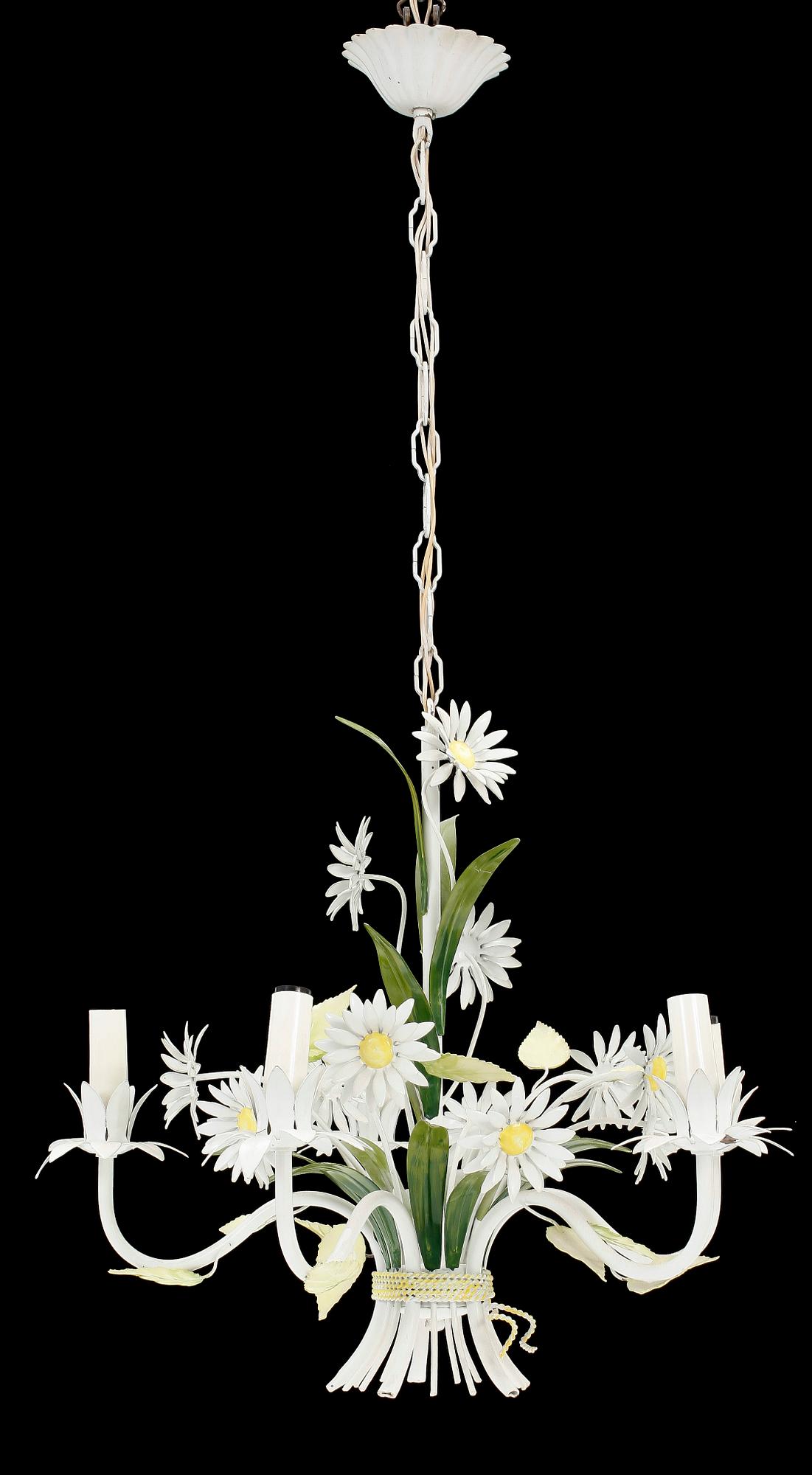 TAKLAMPA, metall, 1900-talets mitt/andra hälft. H 48.