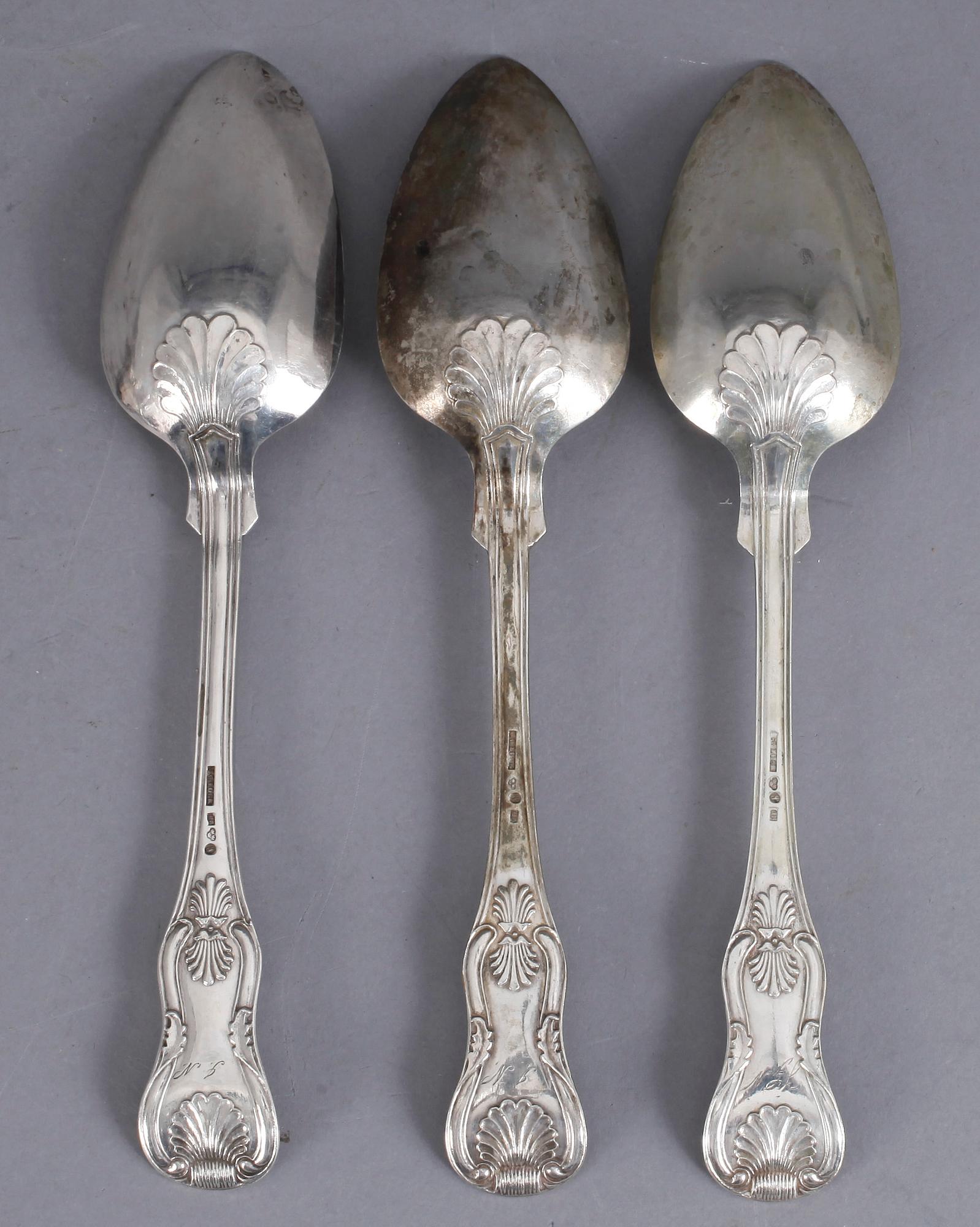 MATSKEDAR, 5+3, silver, modell Engelsk snäck, bla Anders Wedin, Söderhamn, 1864-74. Tot ca 466 gram.
