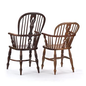 STOLAR, 2 st, Windsor-modell. 1800-tal.