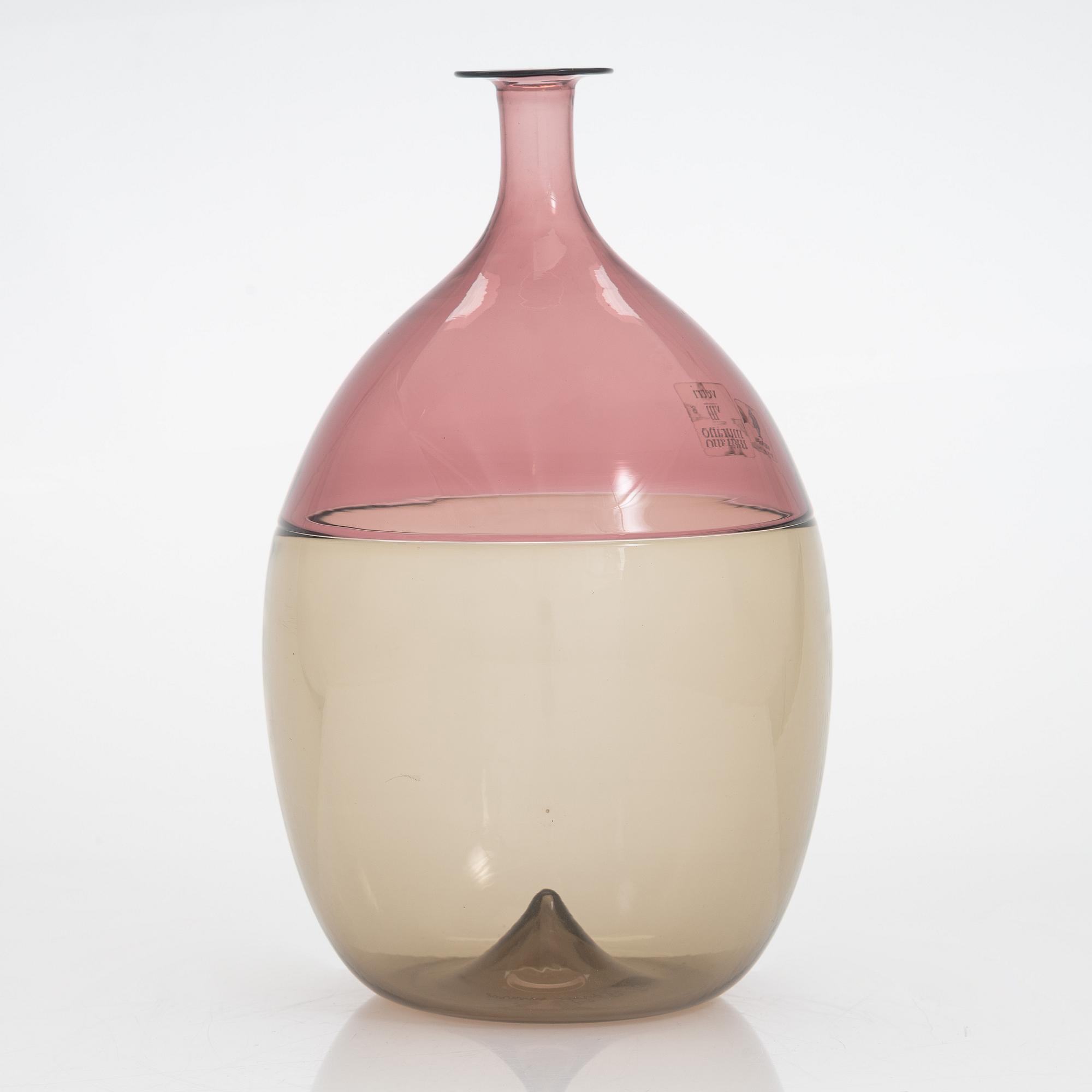 Tapio Wirkkala, a 'Bolle' glass bottle, model 502.02, signed venini italia 82 tw.