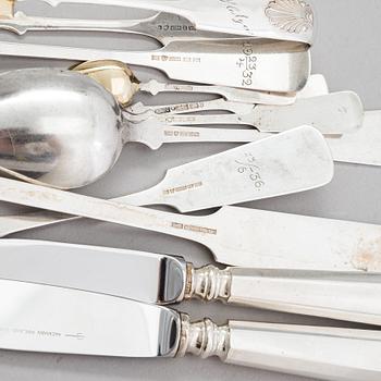 A 46-piece set of shell motif silver cutlery, Finnish manufacturers, 1928-66.