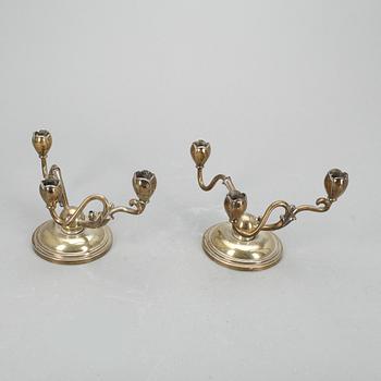 LJUSSTAKAR, ett par, W A Bolin, silver, 1950.