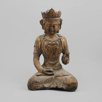 SKULPTUR, trä, orientalisk, 1900-tal.