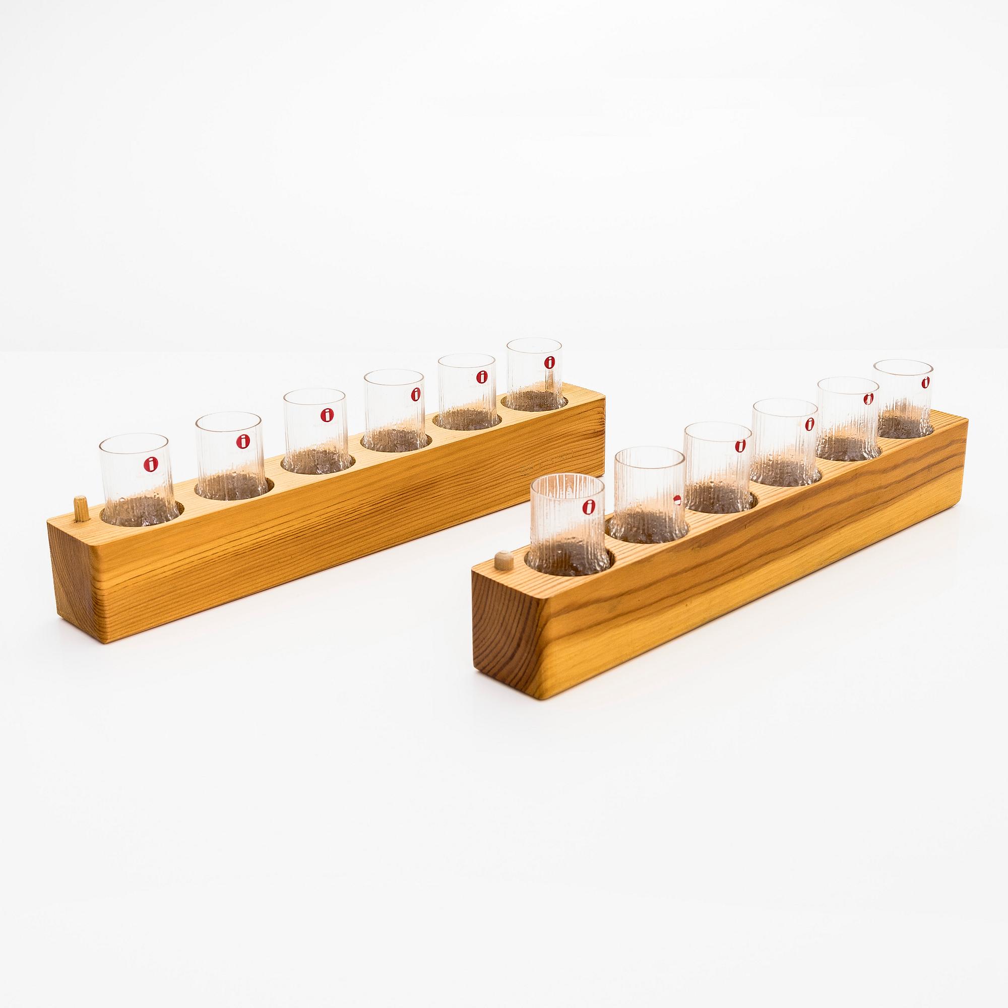 Tapio Wirkkala, snapsglas, totalt 12 st, "Niva", i två originallådor. Iittala.