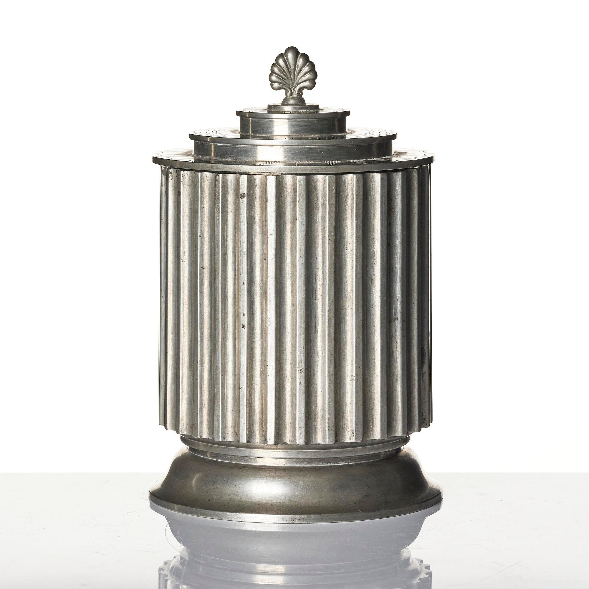 Astrid Aagesen, a lidded pewter jar, Helsingborg, Sweden, 1930s.