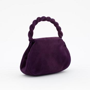 CHANEL, a purple suede evening bag.