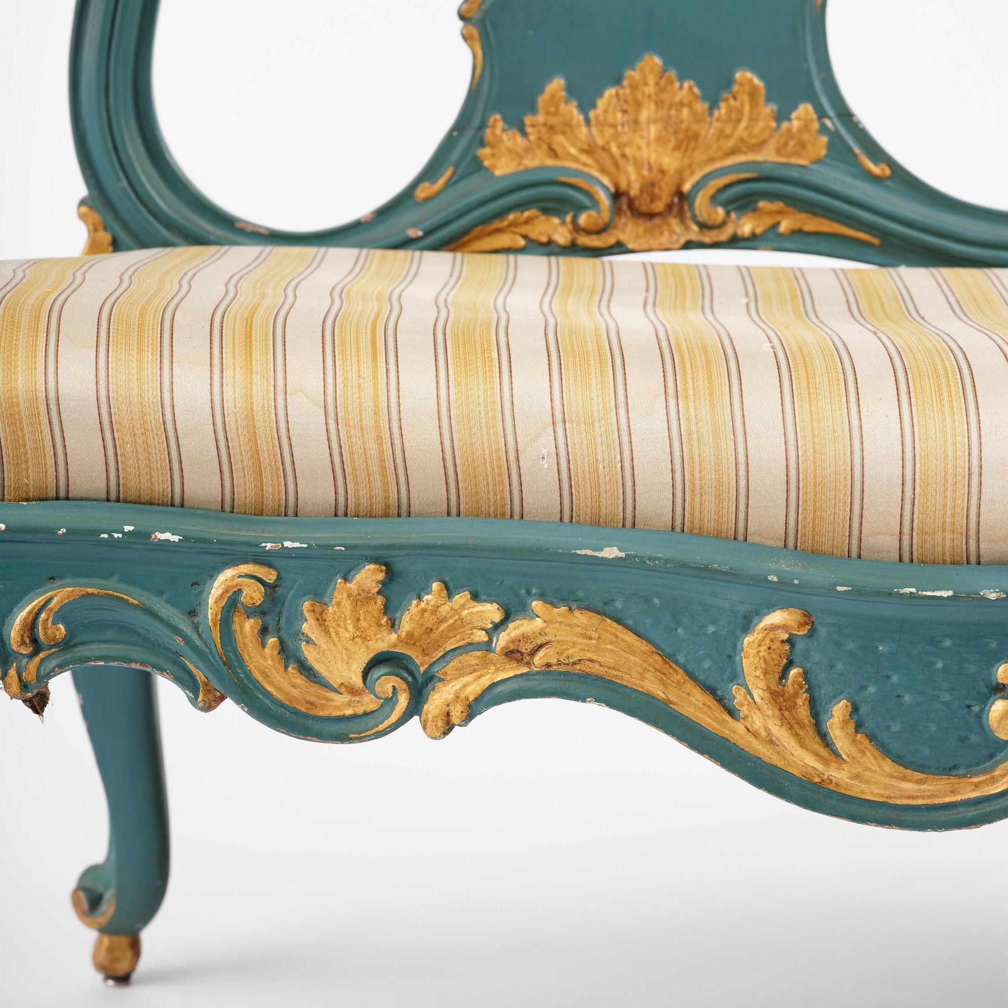 A Swedish carved rococo sofa by A. Thunberg (master in Stockholm 1756-91).