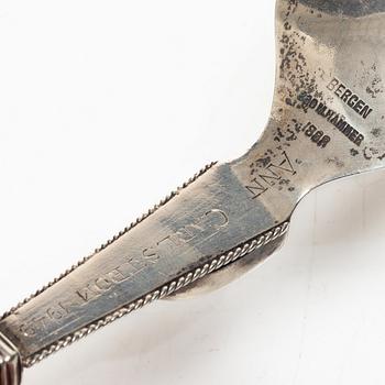 A Norwegian silver spoon, mark of Marius Hammer, Bergen, 1888.