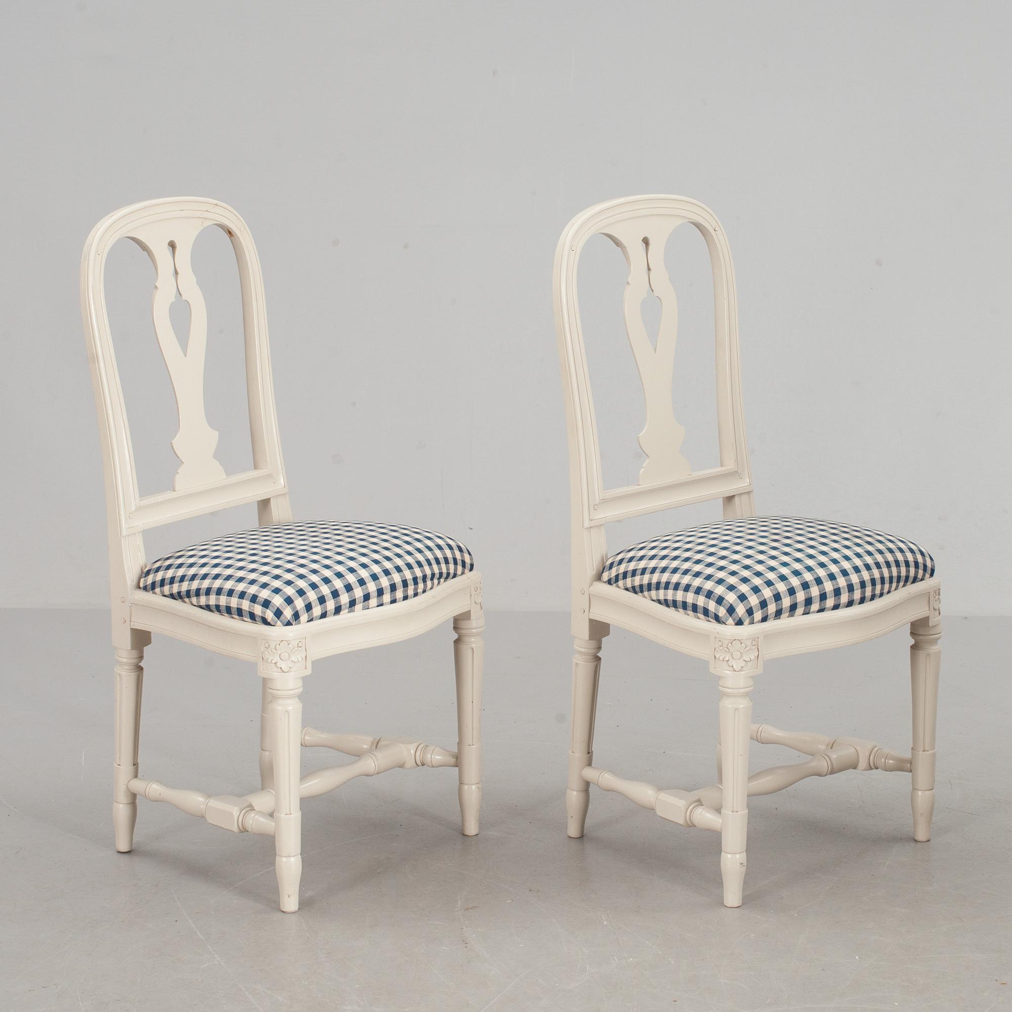 STOLAR, ett par, gustaviansk stil, "Hallunda", IKEAs 1700-talsserie. Sent 1900-tal.