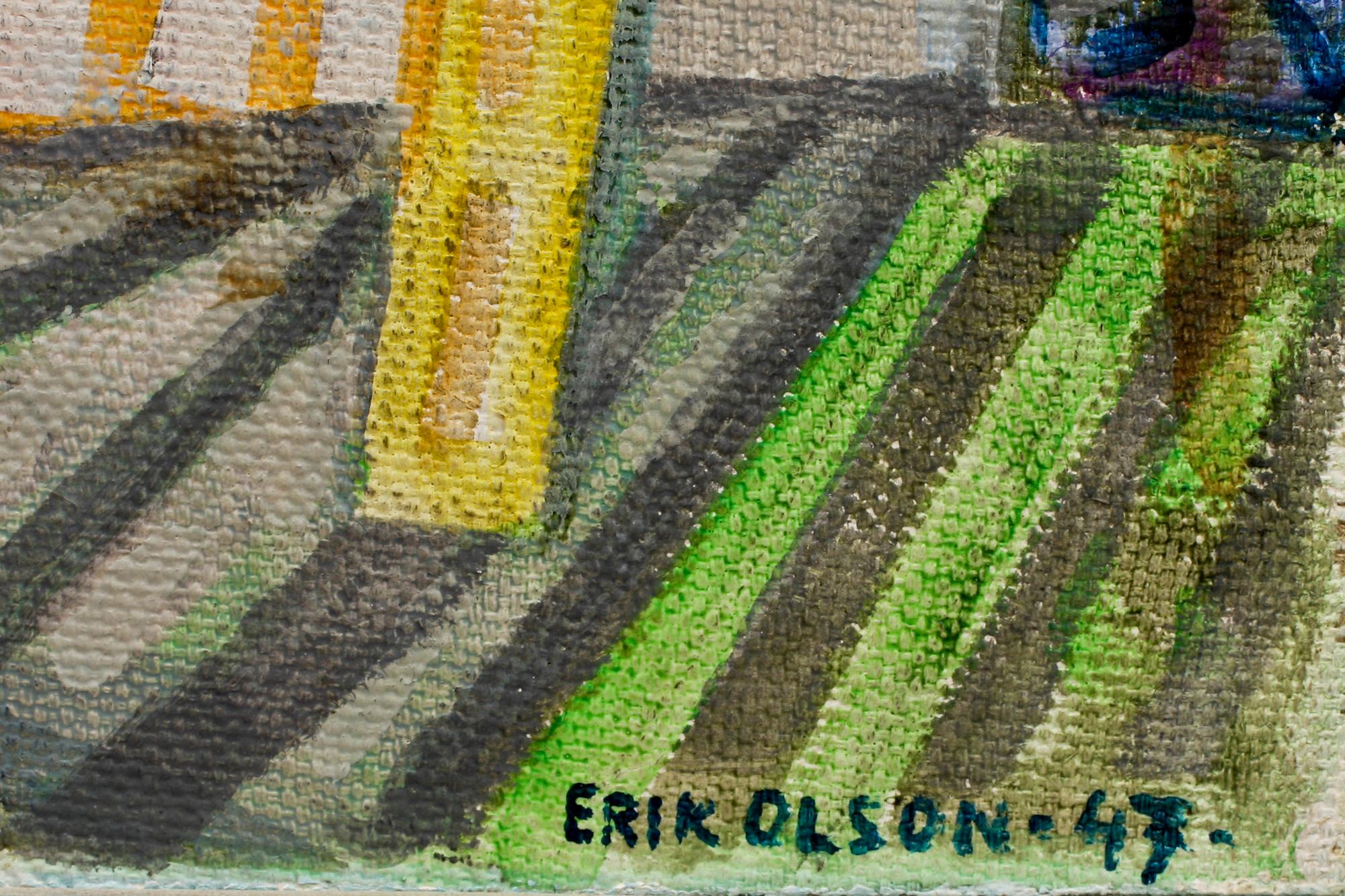 ERIK OLSON, olja på pannå, sign och dat 47.