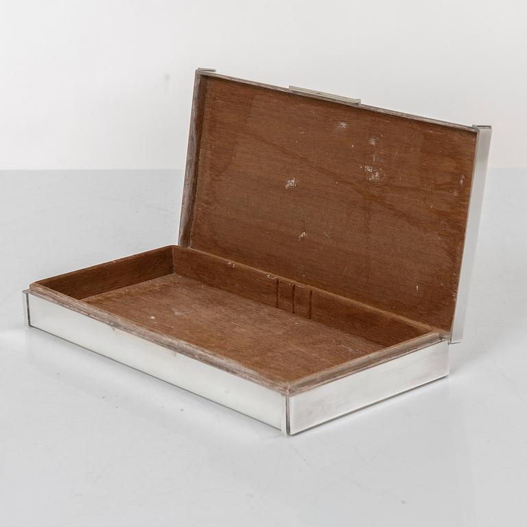 Cigar case, sterling silver, mark FS and with Swedish silver import marks, 20th century.