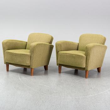 A pair of easy chairs, 1930s/1940s.