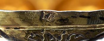 A Russan silver-gilt cup and cover, unidentified makers mark, Moscow 1745.