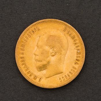 KULTAKOLIKKO, 10 ruplaa, Nikolai II, 1899.