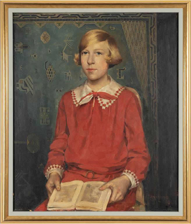 Greta Gerell, Portrait of a girl in a red dress.