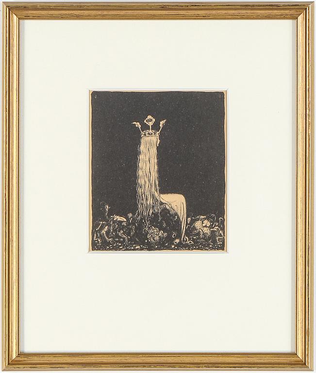 JOHN BAUER, 10 litografier, ur sviten "Troll", osignerade.