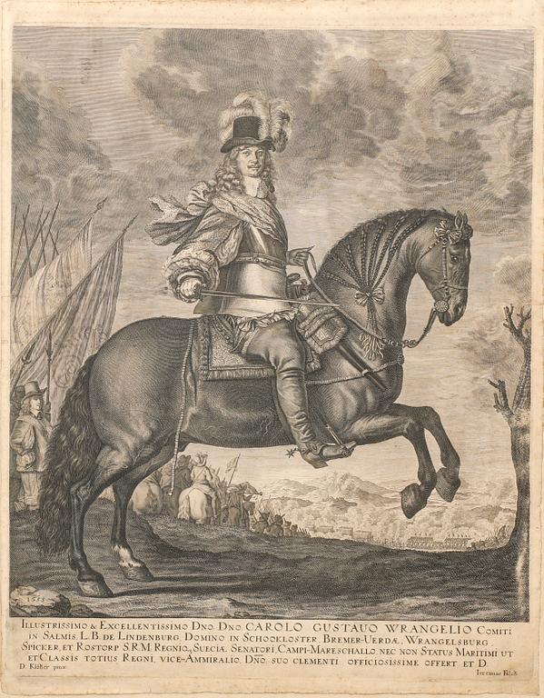Jeremiasz Falck, etsning av Carl Gustav Wrangel, 1600-tal.