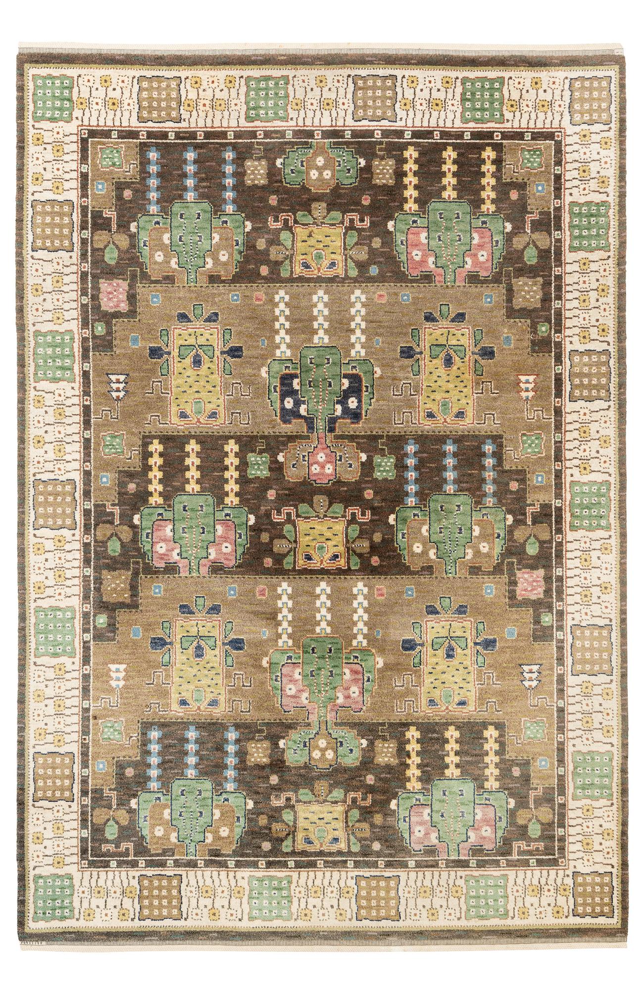 Märta Måås-Fjetterström, a carpet, "Örtagården", knotted pile, ca 324 x 224 cm, signed AB MMF.