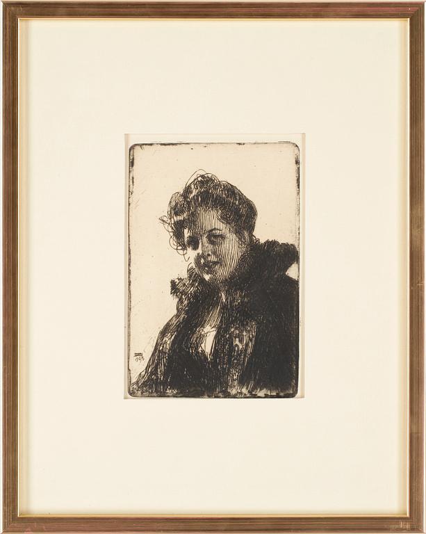 ANDERS ZORN, etsning, 1903, sign o dat i plåten.