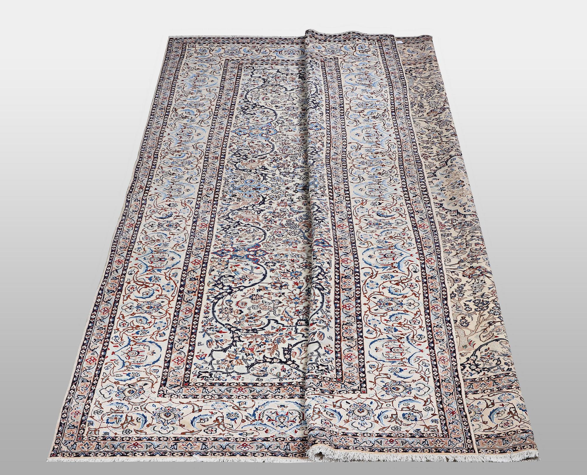 A carpet, Nain, 9 LAA, part silk, ca  484 x 335 cm.