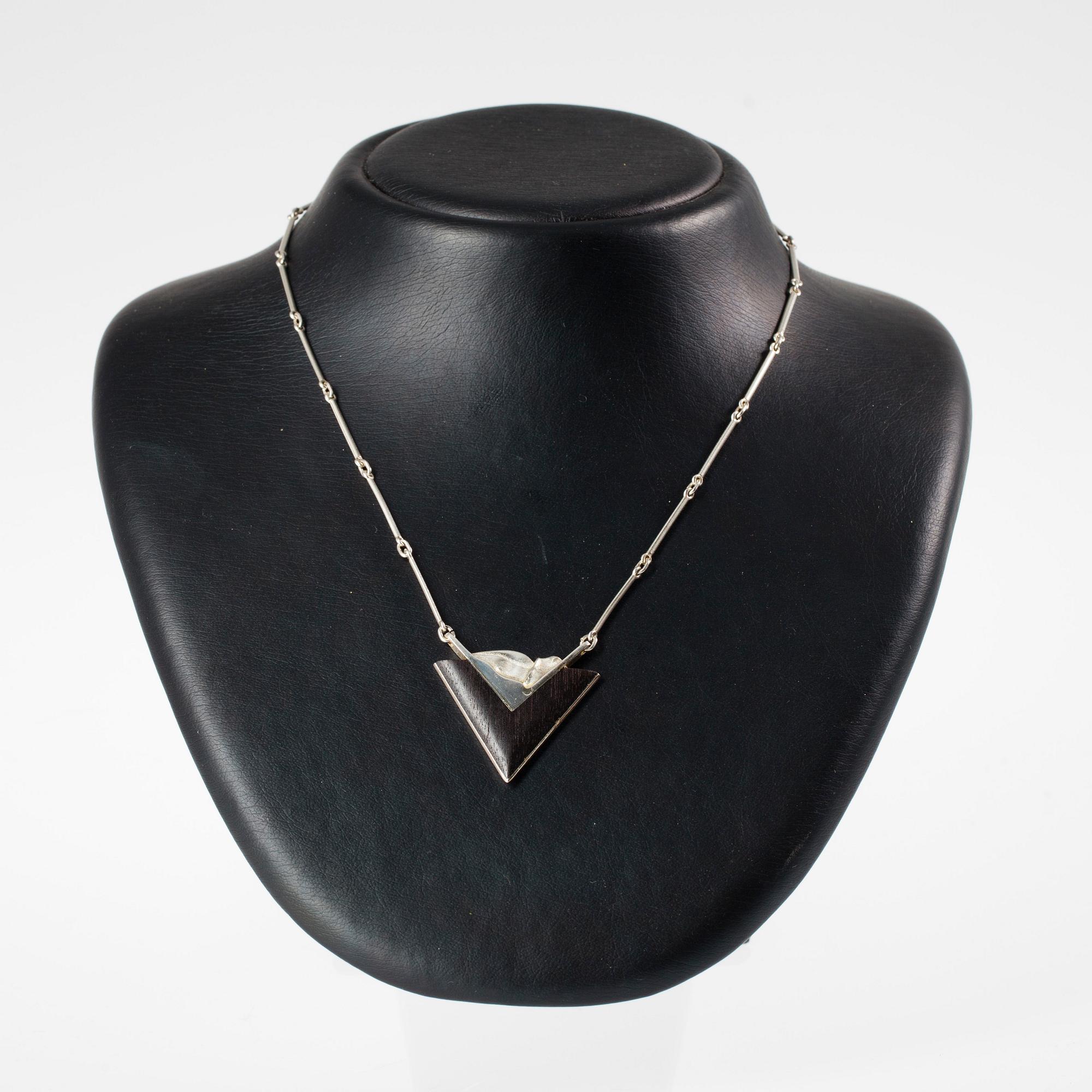 HÄNGSMYCKE, sterling silver, ebenholts, Zoltan Popovits, Lapponia 2008.