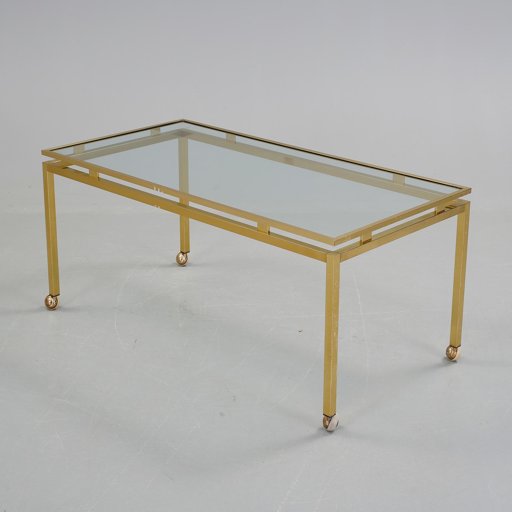 BORD, mässing och glas, 1900-talets slut.
