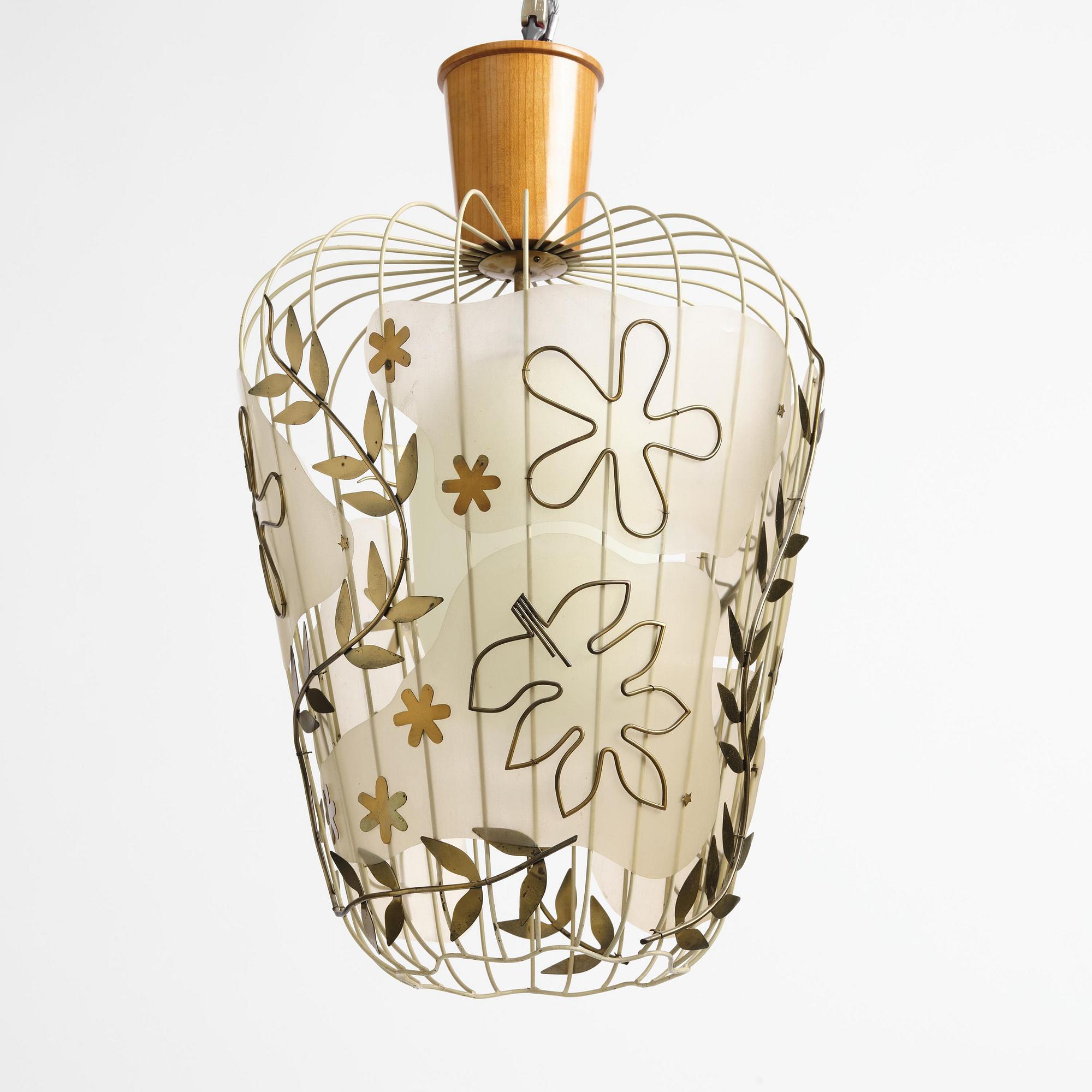 Hans Bergström, a rare ceiling lamp model "5A", ateljé Lyktan, Åhus, 1940s.
